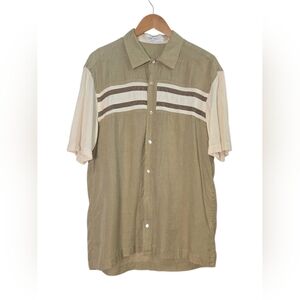 Cortigiani Italian Lightweight Linen & Silk Summer Button-Up Shirt